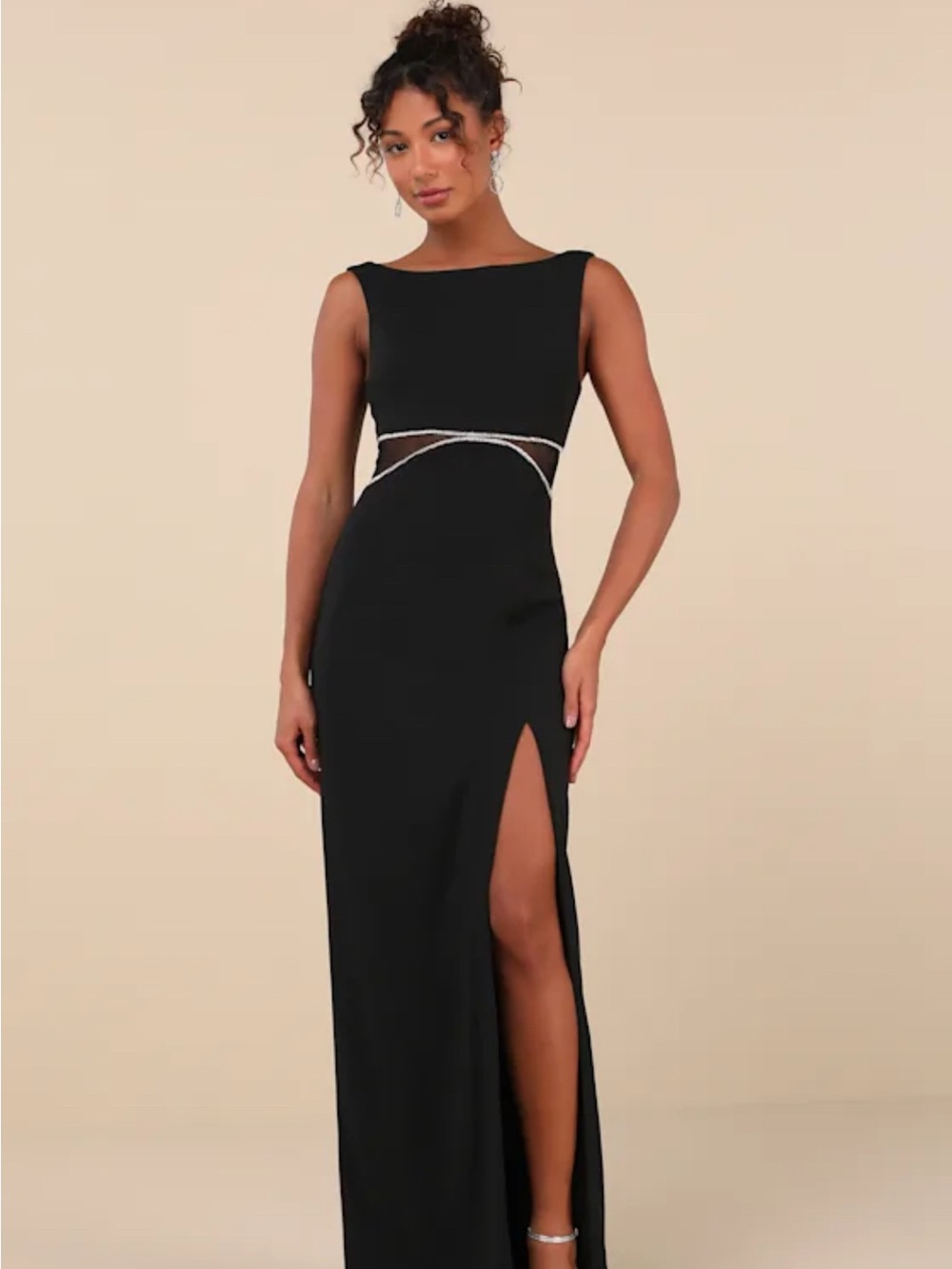 Black Dress Gown with Side Slit